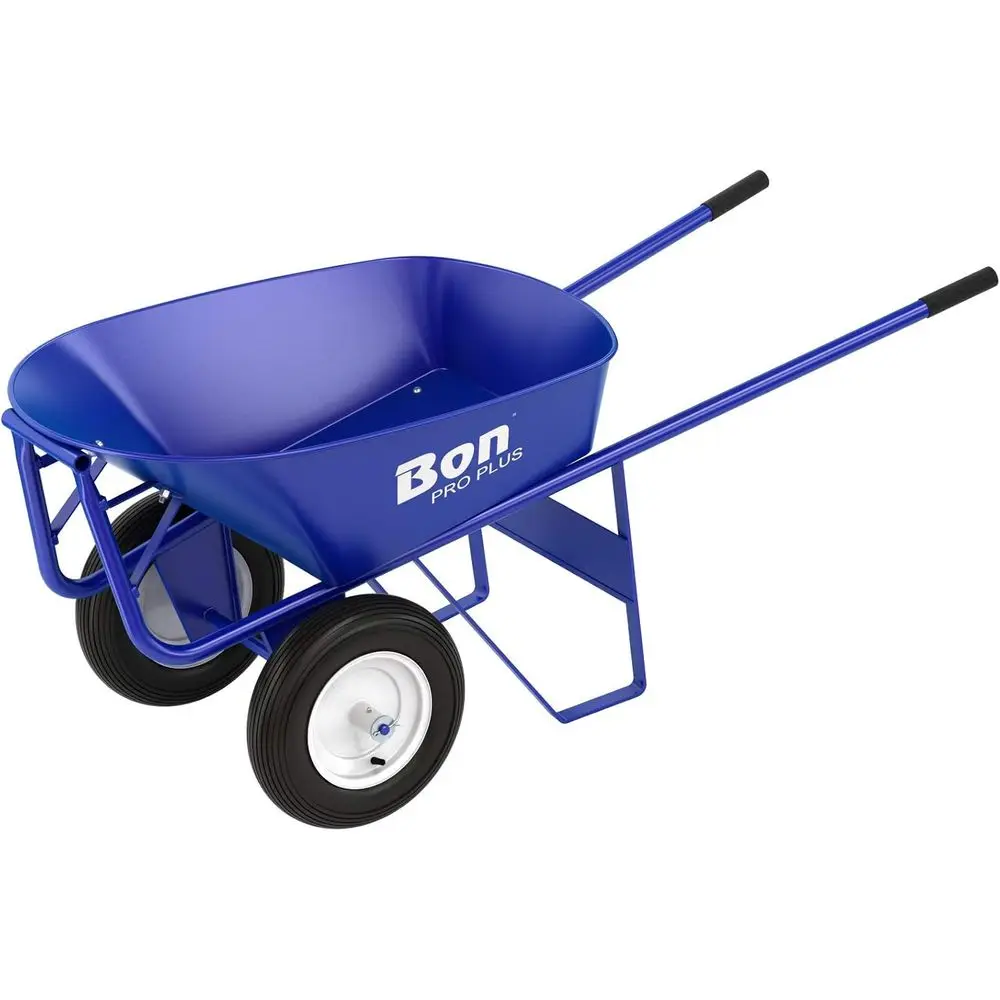 

Heavy-Duty Double Wheel Wheelbarrow with Steel Tray