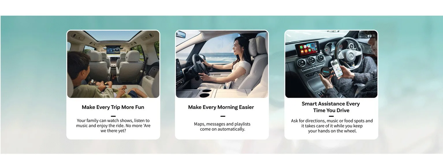 Ottocast Otto Aibox P3 Pro AI Box Wireless CarPlay Android Auto QCM 6225 HDMI YouTube Netflix Video für Benz VW Ford Toyota – Detail 4