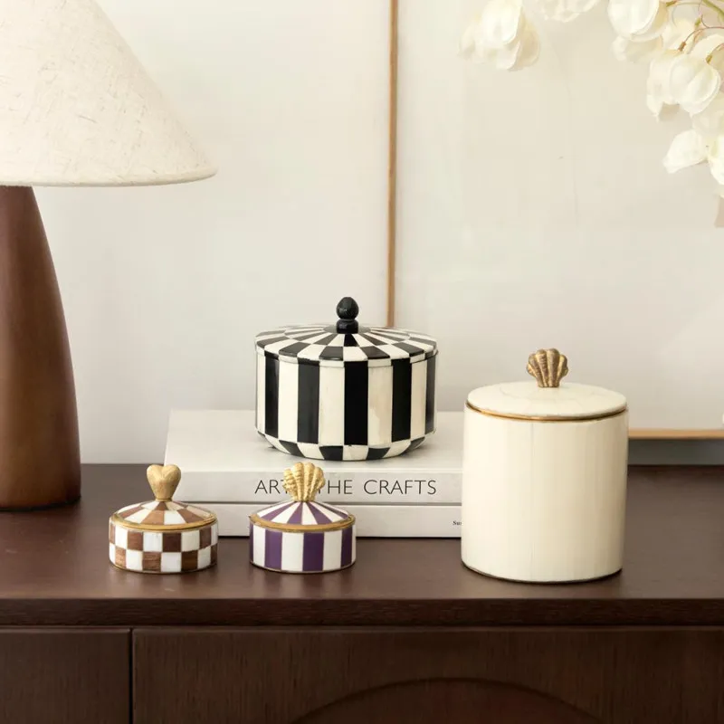 Indian handmade beef bone decorative storage tank, Nordic simple geometric pattern storage jewelry decorative box