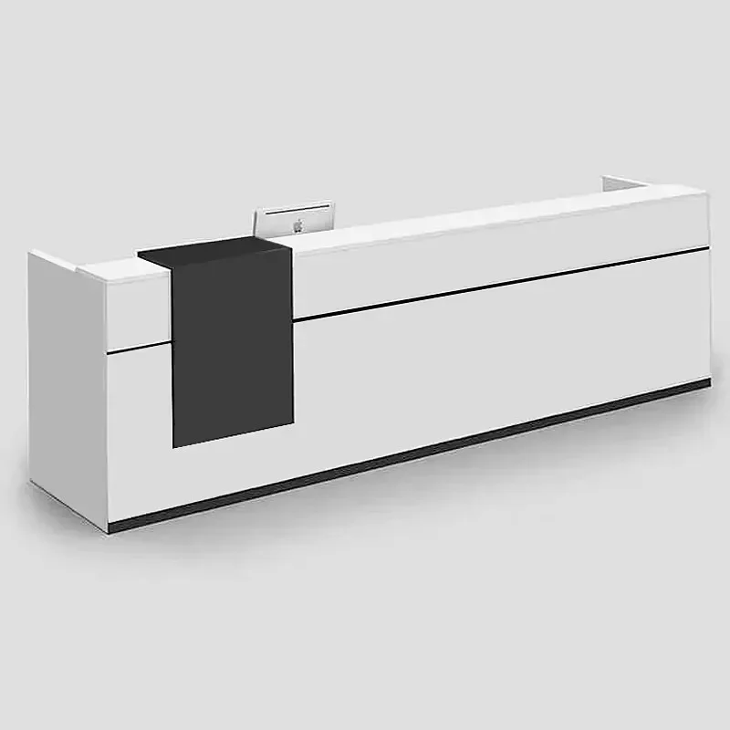 

s#A Kunden spezifische Sunshine White Holz Rezeption Schalter Rezeption Moderne Solid Surface Hotel Empfangs schalter