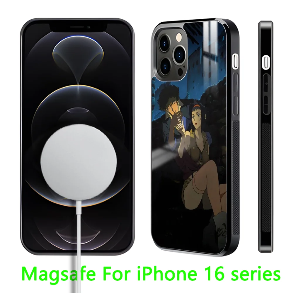 Anime C-Cowboy B-Bebop Phone Case For iPhone 16 15 14 13 12 11 Pro Max Plus Mini Magnetic Magsafe Wireless Charging Cover