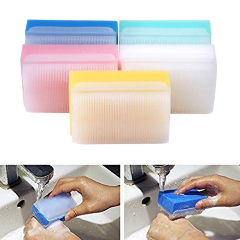 5pcs/pack Children Sensory Brush Baby Bath Sponge Brush Surgical Hands Denture Cleaning Brush Sterile Sponge Scrub Bristle Brush