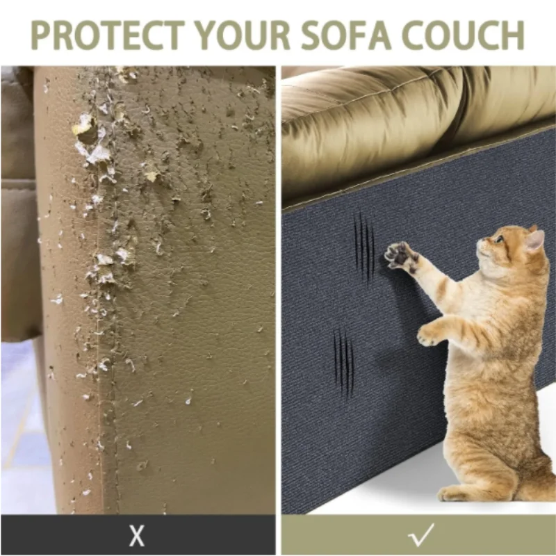 Cat Scratching Mat Cat Carpet with Self-Adhesive Trimmable Cat Scratching Post Carpet, Cat Scratch Furniture Protector