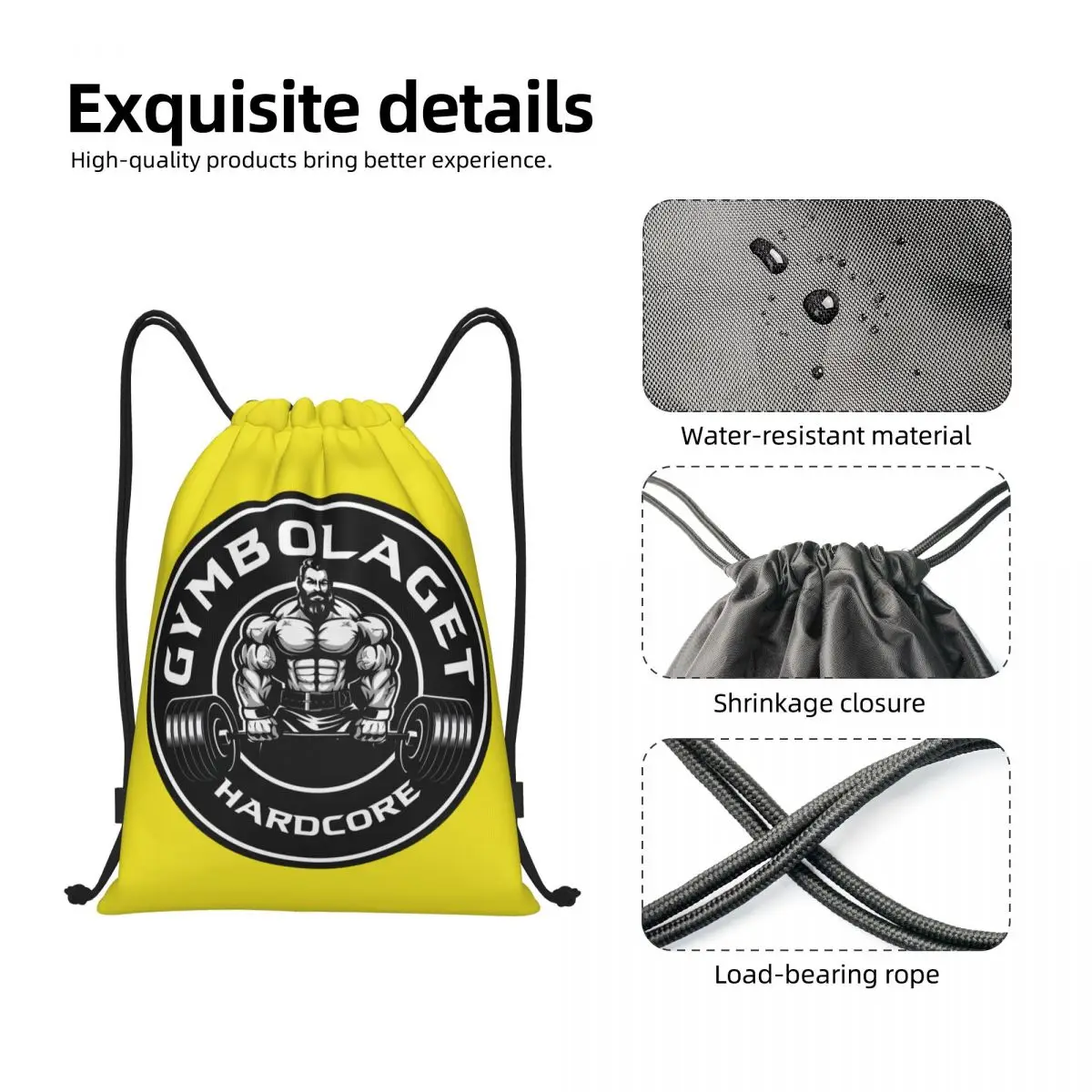 Custom Bodybuilding Fitness Muscle Gym Drawstring Bags for Shopping Yoga Backpacks Men Women Sports Gym Sackpack