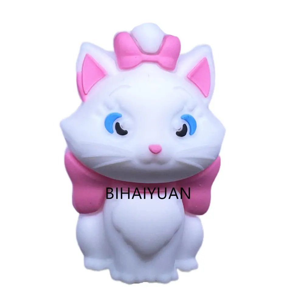 5pcs marie cat 3D focal Silicone beads Teether Jewelry Beads Food Grade For pen Pacifier Chain