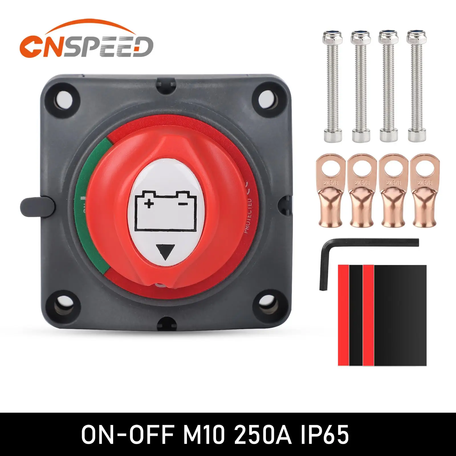 

CNSPEED Battery Isolator Disconnect Switch With Terminal 12V-48V Cut Off Current On Off Switch Kit For Car Truck Boat Camper RV