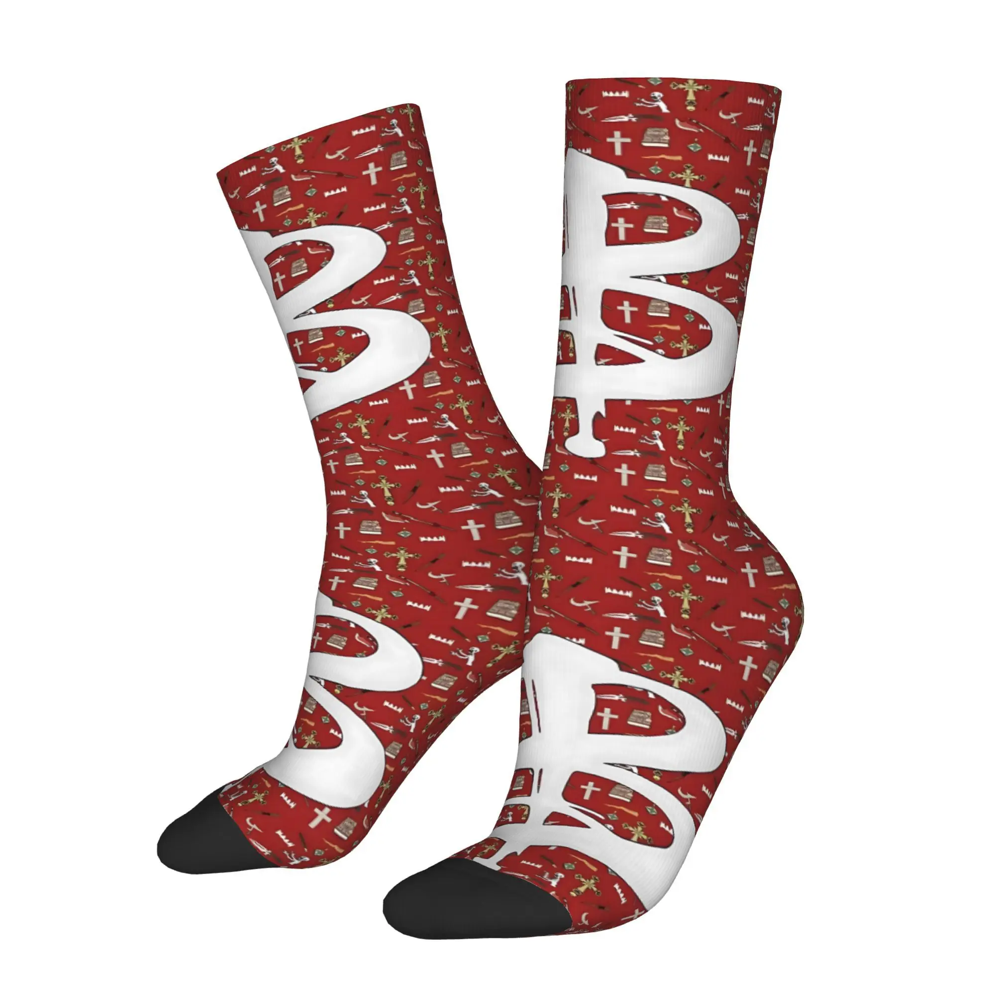 

Забавные мужские носки Happy Slayer с рисунком вампира, винтажные носки в стиле Харадзюку в стиле хип-хоп, подарочные носки с принтом