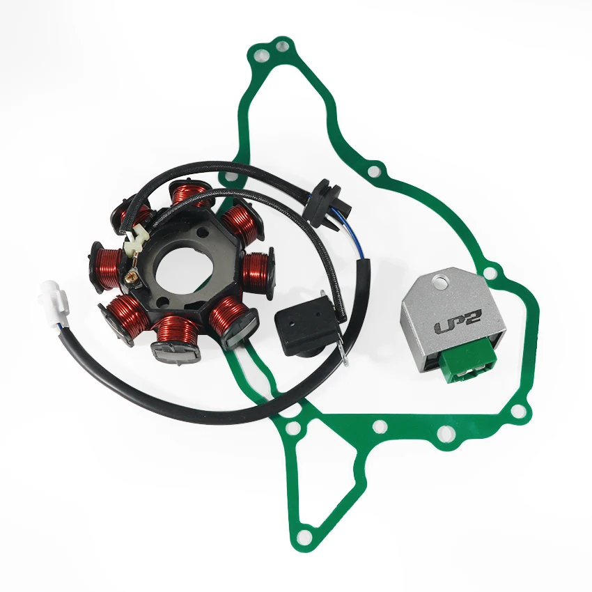 

Motorcycle Stator Coil & Regulator Rectifier & Gasket Generator Cover Set For Kawasaki KLX110 KLX110L 2010-2023