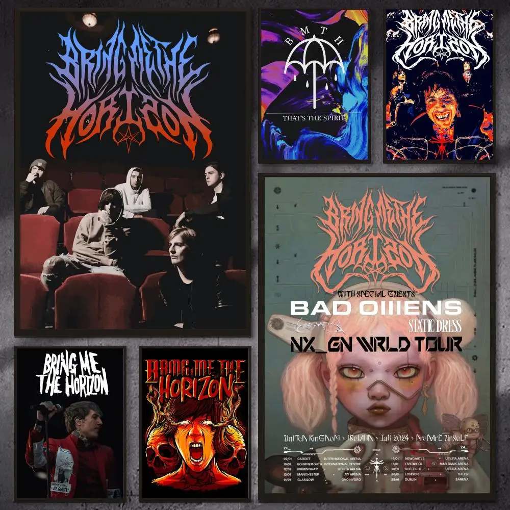 Rock band B-Bring me to the horizon Poster Versatile HD Waterproof Wall Art Self-Adhesive Decor for Any Space Ideal Gift
