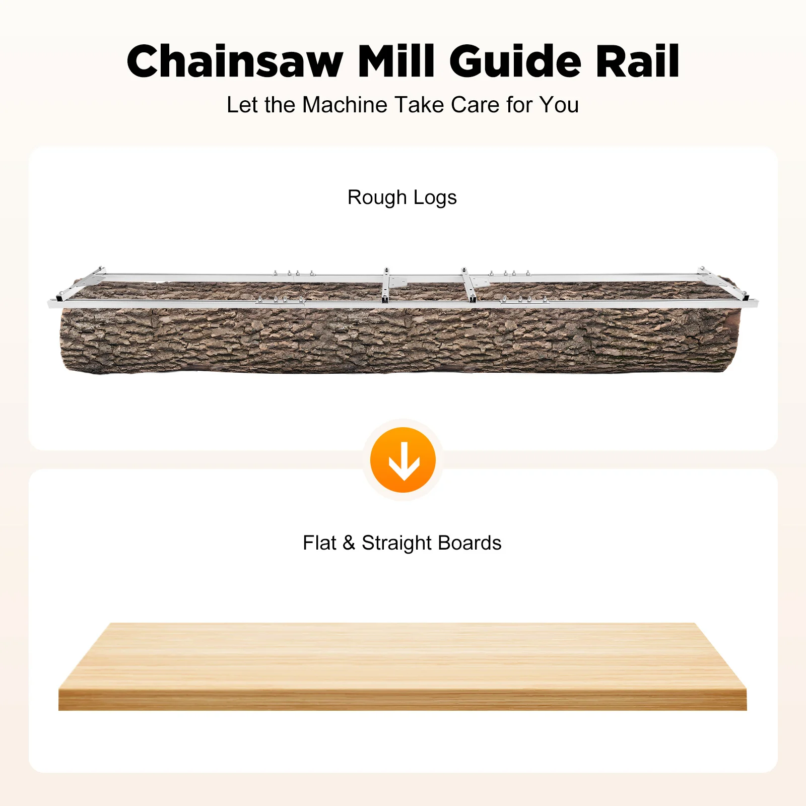 

Chainsaw Guide Rail Crafted from Sturdy Aluminum Alloy, 106.3in Chainsaw Planking Jig Rail, Upgraded with Reinforced Crossbeams
