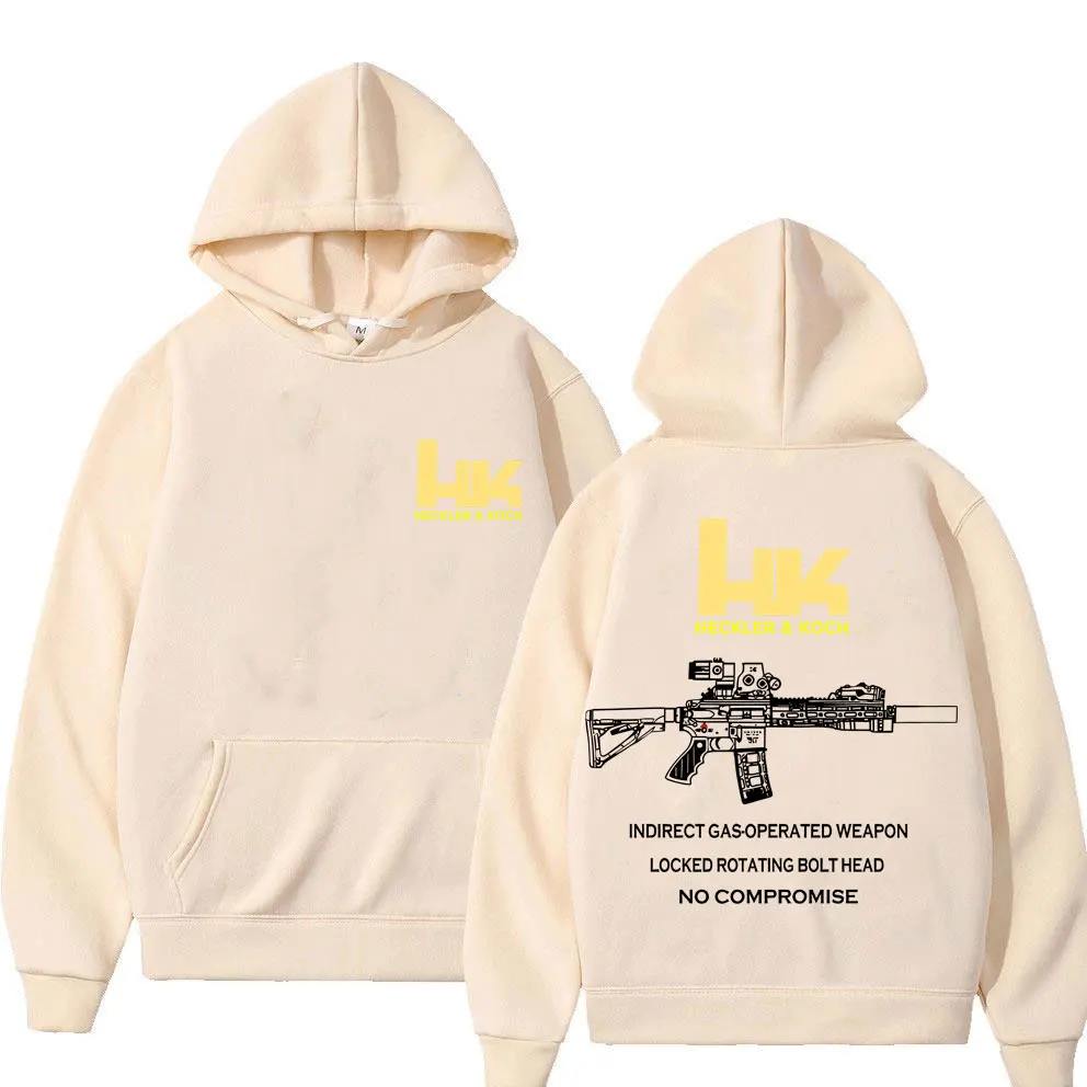 Heckler & Koch HK Fashion M4 Waffendesign Herren Casual Retro Trend Pullover Streetwear Herbst- und Winter-Warmer Hoodie – Detail 6