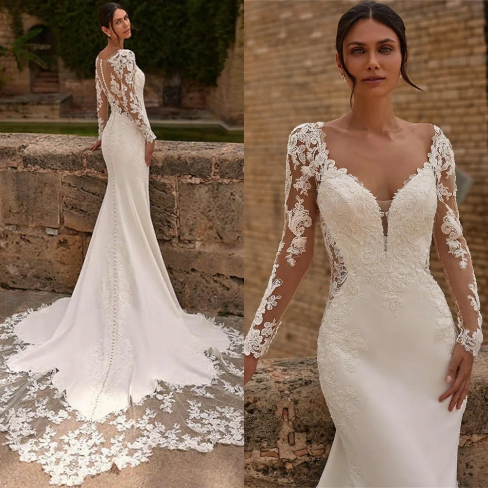 

Customized Luxury Lace Dresses Women 2025 Wedding Elegant Jersey Wedding Dresses Exquisite Heavy Industry Wedding Dresses