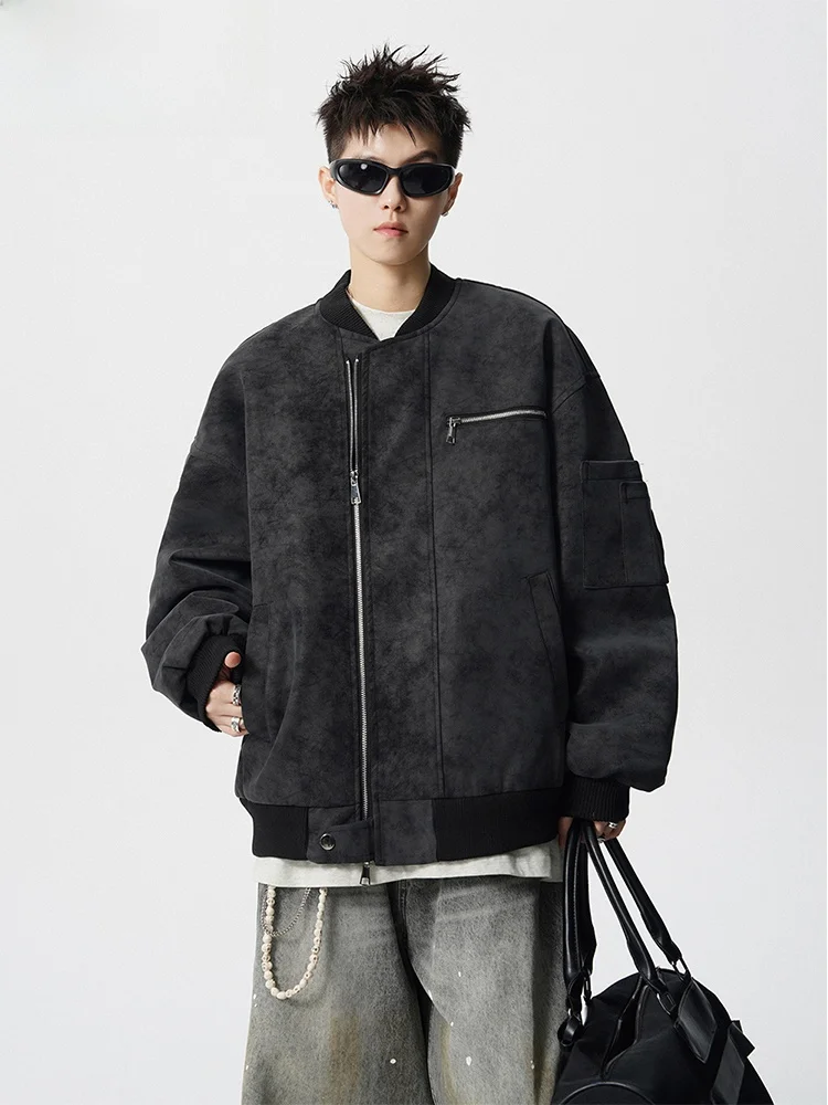 

Куртка мужская Wassup Happy из натуральной кожи на молнии, повседневная, для работы, модная, осенне-зимняя, уличная, для отдыха, верхняя одежда