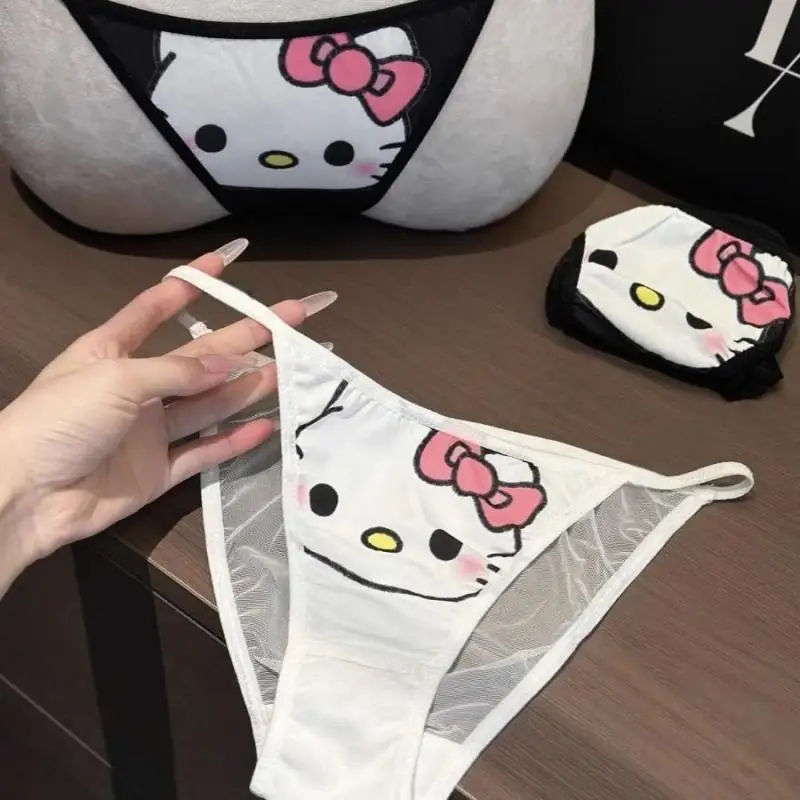 

Y2K аниме женские стринги Hello Kitty Manga Cat стрейч-трусики нижнее белье сексуальное нижнее белье с низкой талией для девочек удобный подарок