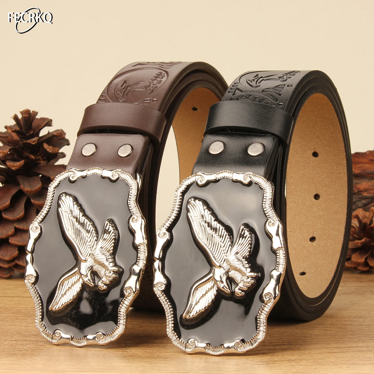 Мужской и женский джинсовый стиль в западном стиле с коровьей головой шириной 3,7 см, модный ремень с гладкой пряжкой и принтом, ремни