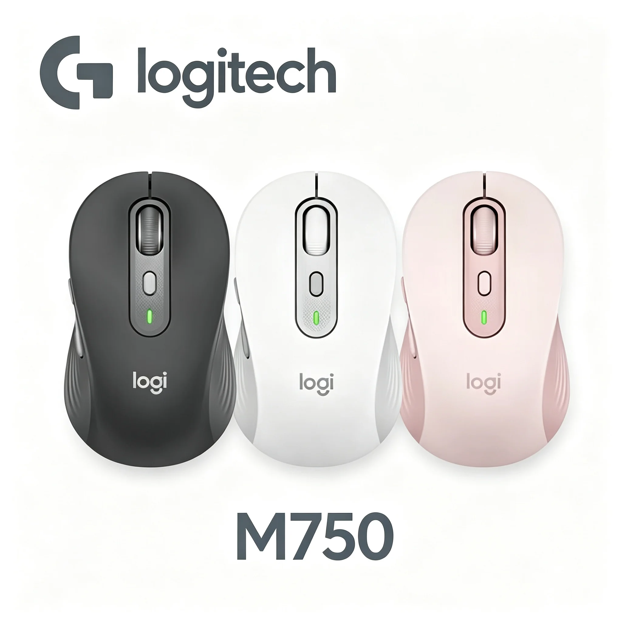 Logitech M750 Multi‑System Wireless Mouse,Work On Windows Mac Chrome OS,SmartWheel Scroll 6‑Key Silent Ergonomic Mice For Laptop