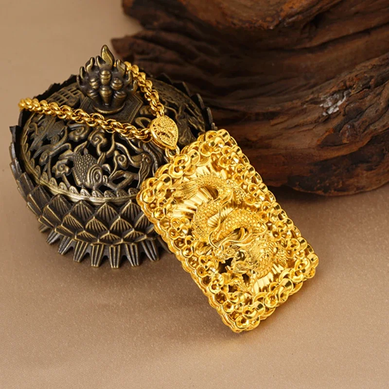 

Real Gold Color Filled Dragon Pendant for Men Wedding Engagement Jewelry Delicate Dragon Pendants Anniversary Gift Male