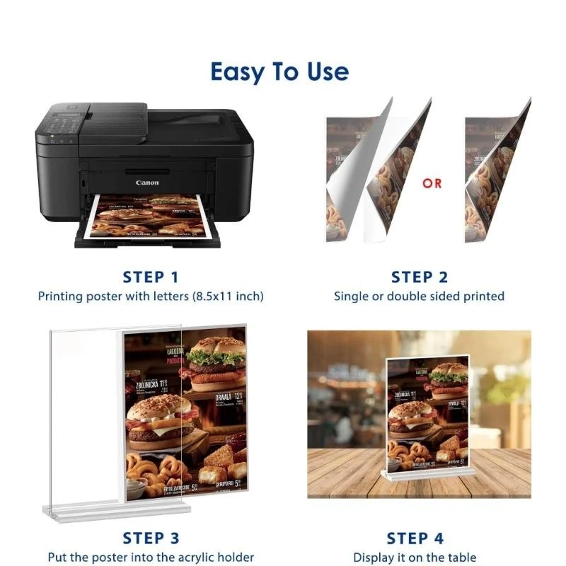 N2UB -Acryl -Poster -Ständer klarer Acryl -Zeichenhalter T Form Acrylanzeigestand