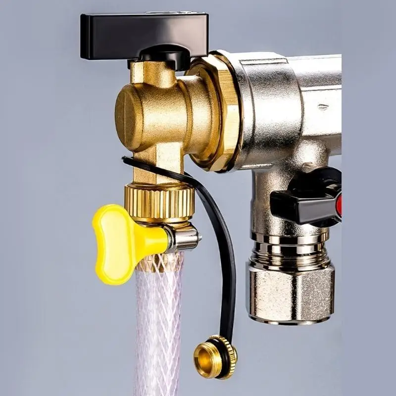 R9UF 구리 바닥 난방 분배기 밸브 난방 라디에이터 온수기 밸브 바닥 난방 배수 밸브 커넥터