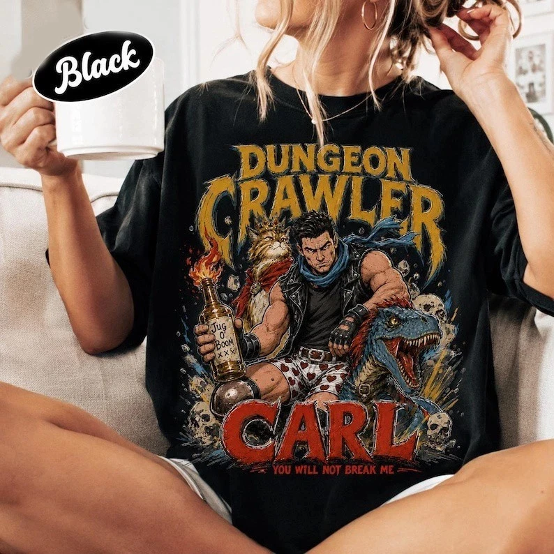 Dungeon Crawler Carl Shirt Princess Donut and Mongo Graphic Tee DCC Lit RPG Fan Short Sleeve T-shirts for Unisex All-Season