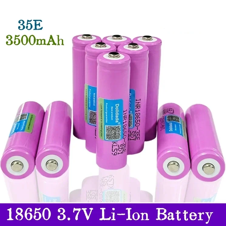 

Rechargeable Li-ion Battery for Flashlight, 18650 35E Battery 3.7V 3500mAh 18650 Discharge, INR18650-35E.