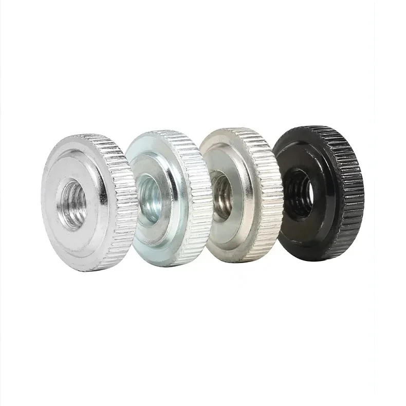GB807 304 Stianless Steel Carbon Steel Small Step Hand Tighten Nut M3 M4 M5 M6 M8 M10 M12 Knurled Thumb Nuts
