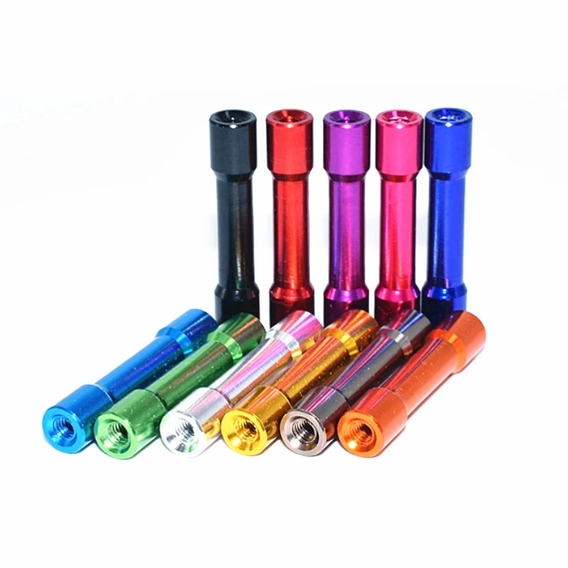 10pcs M3 Aluminum Standoffs Double-Head Round Aluminum Spacer Stud for FPV RC Model M3x10/15/20/25/28/30/35mm D=6mm Colorful