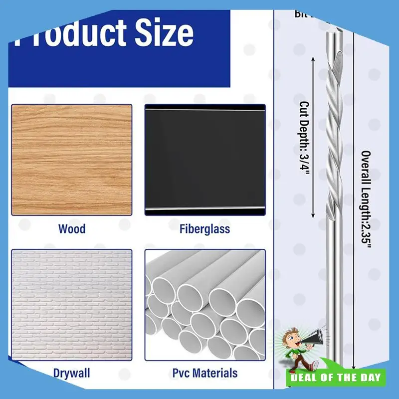 24-Hour Delivery 250 Pcs Drywall Bit 1/8 Inch Spiral Saw Tip Cutting Bits Drywall Guide Point Cutting Bits Tools, For Use With S