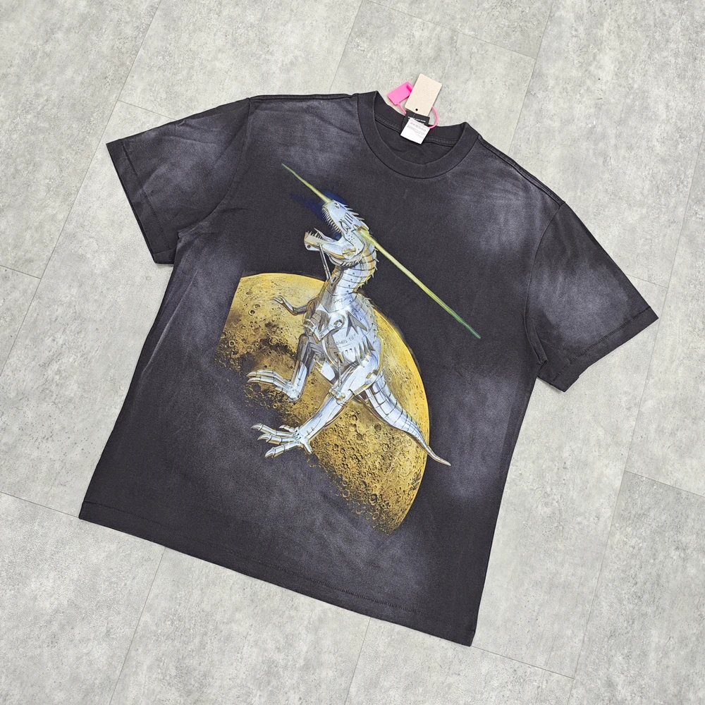 

Yao Fashion Saint OF Michael 25SS Joint Design Casual Tops Tee Vintage Graphics Print Cotton Streetwear Retro T Shirt For Men