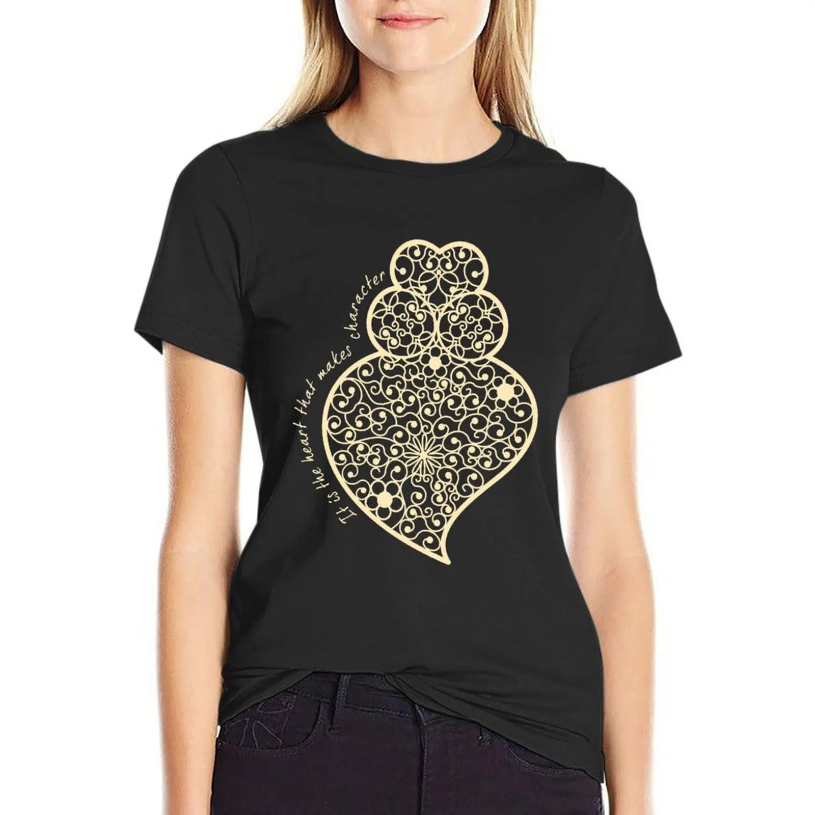 

Heart makes Character 2 T-Shirt blanks summer top tops t-shirt dress for Women plus size