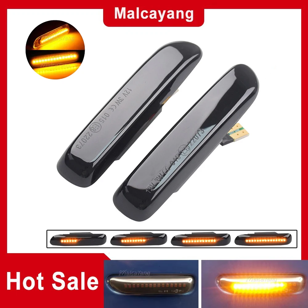 CarLED Side Marker Mirror Indicator Lamp Flowing Water Turn Signal Light Amber For 3 Series BMW E46 Limo Touring Coupe Cabriolet