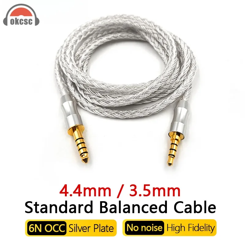 OKCSC 16 Core Earphone Replaceable 4.4mm to 3.5mm Balanced Cable For SONY ATH MDR-1A 1ABT XM4 XM5 1AM2 XM3 MSR7 AR5 SR5 SR3