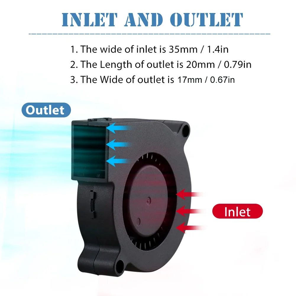 Gdstime-ventilador de 2 piezas para impresora 3D, dispositivo de ventilación de 24V, 12V, 5V, USB, manga/bola, centrífugo, refrigeración de CC,