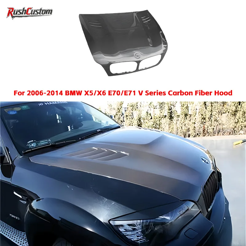 

Applicable to 2006-2014 BMW X5/X6 E70/E71 V Series Lightweight Carbon Fiber Hood Engine Cover High-Quality Car Front Hood Body K
