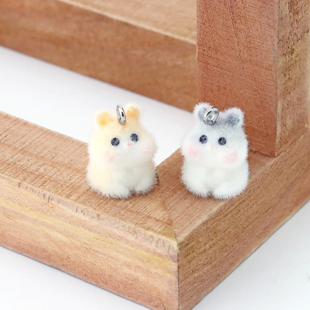 

WZNB 10 шт., смоляная флокированная подвеска с милым мультяшным хомяком для DIY, брелок для мобильного телефона, сумка, подвеска, аксессуары