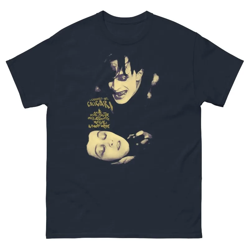 Retro 'Dr. Caligari' Horror Movie T-shirt for Summer, New Retro Casual and Fashionable T-shirt Suitable for Both Men and Women