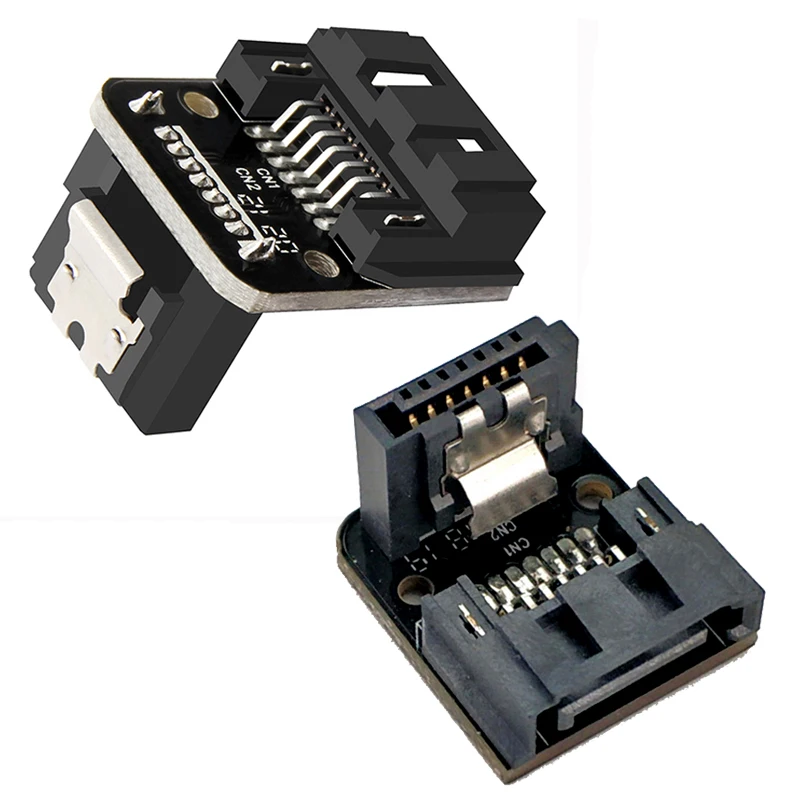 1PCS SATA 7Pin Female to Male 90 Degree Angle Elbow Adapter Computer Case Motherboard SATA Serial Data Cable with Lock