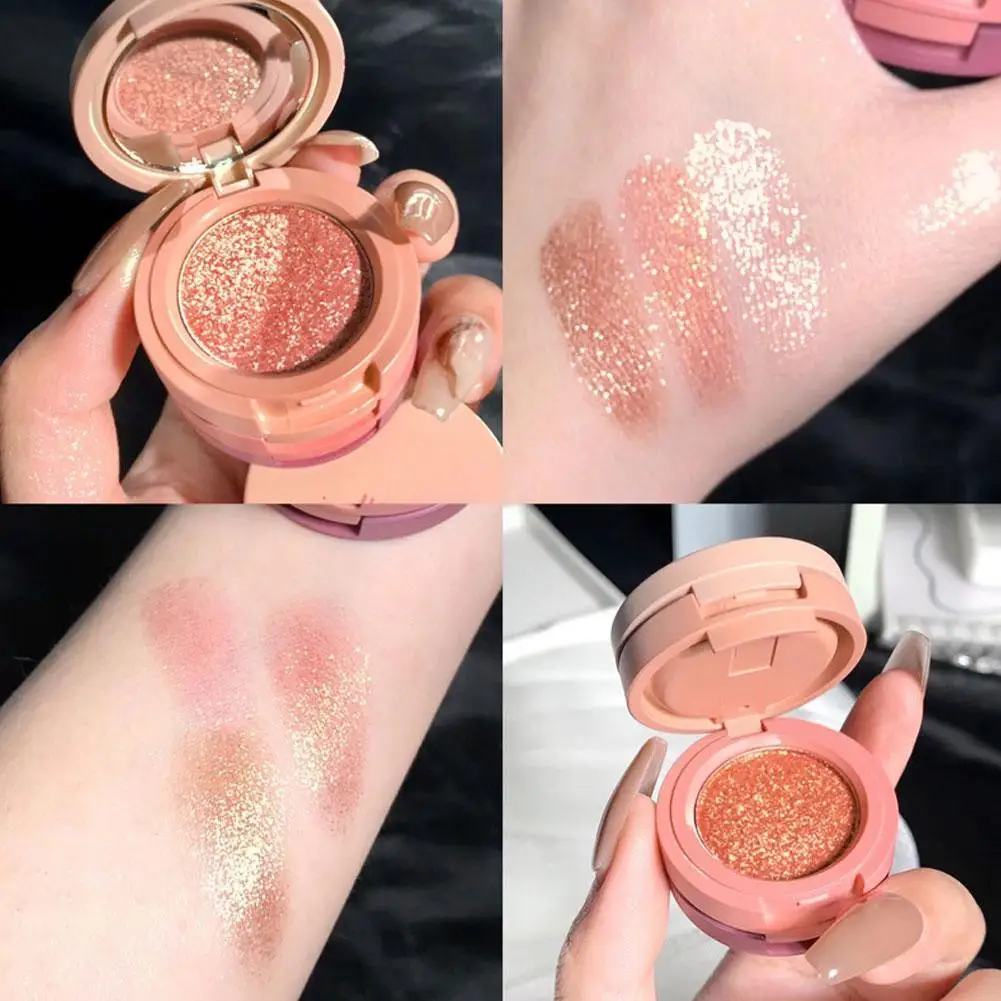 3 In 1 Peach Blush Contour Shadow Palette Matte Glitter Shadow Pigment Makeup Powder Highlight Cosmetics Nose Eyebrow Palet M7Z3