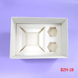 5pcs White Cupcake Boxes Paper Merry Christmas Mousse cake/Chocolate Gift Box Clear Window Packaging Bag
