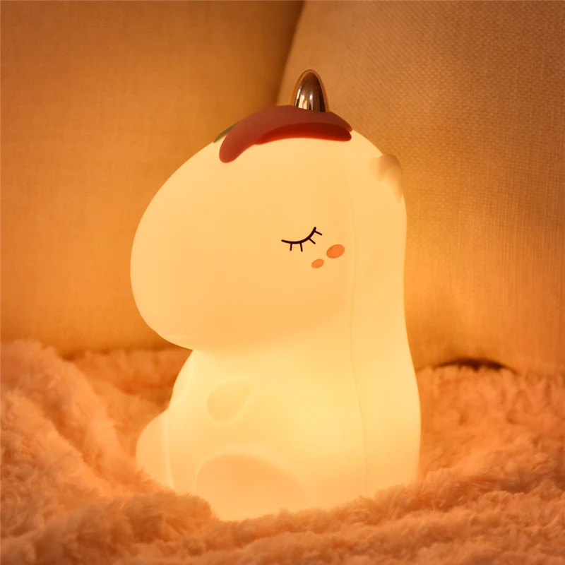 

LED Night Light Unicorn Touch Sensor Silicone Colorful USB Rechargeable Cartoon Bedroom Bedside Lamp for Children Kids Baby Gift