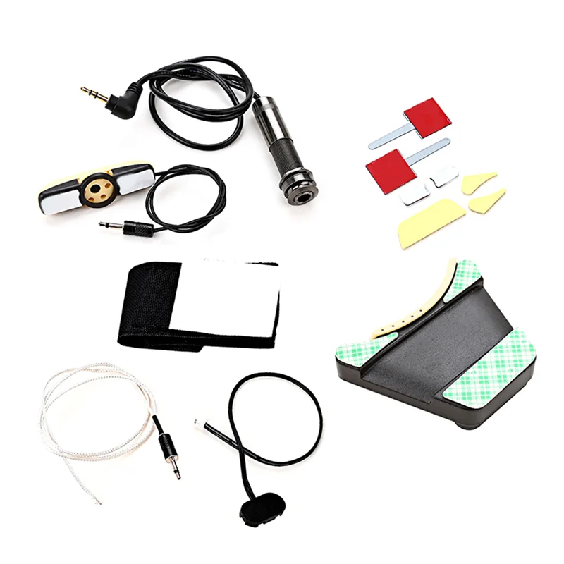 Microphone Sound Hole Equalizer Piezo Pickup Kit for Acoustic Folk Classical Guitar