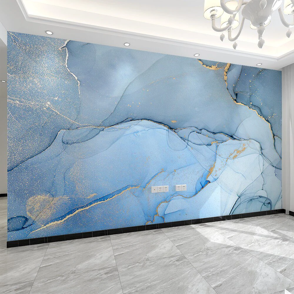 

Custom Blue marble wallpaper 3D TV background wall painting wallpapers for living room Restaurant Hotel dining room decoration