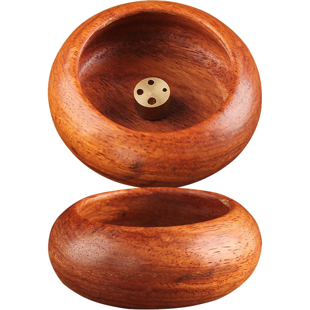 Lot de 2 brûleurs d'encens en bois faits à la main, diffuseurs multi-pores pour la relaxation, la pleine conscience et la décoration de bureau