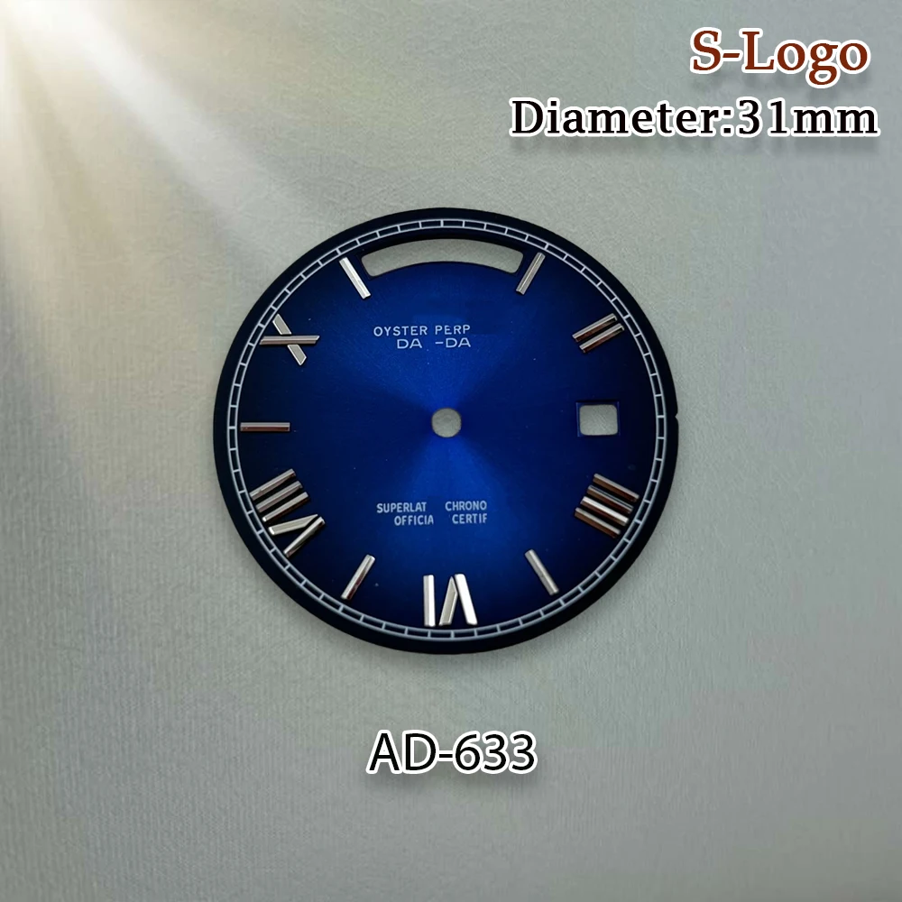 31mm s logotipo gradiente roma dial adequado para 8285 movimento sem luminoso de alta qualidade relógio modificação acessórios ferramentas reparo