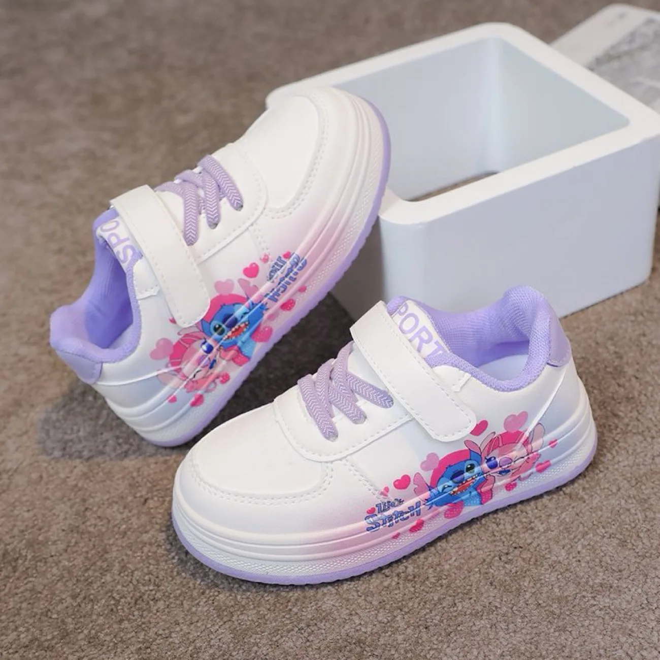 

New cartoon women Stitch princess cute Casual shoes non-slip soft bottom sports shoes girl gift eu size 26-37