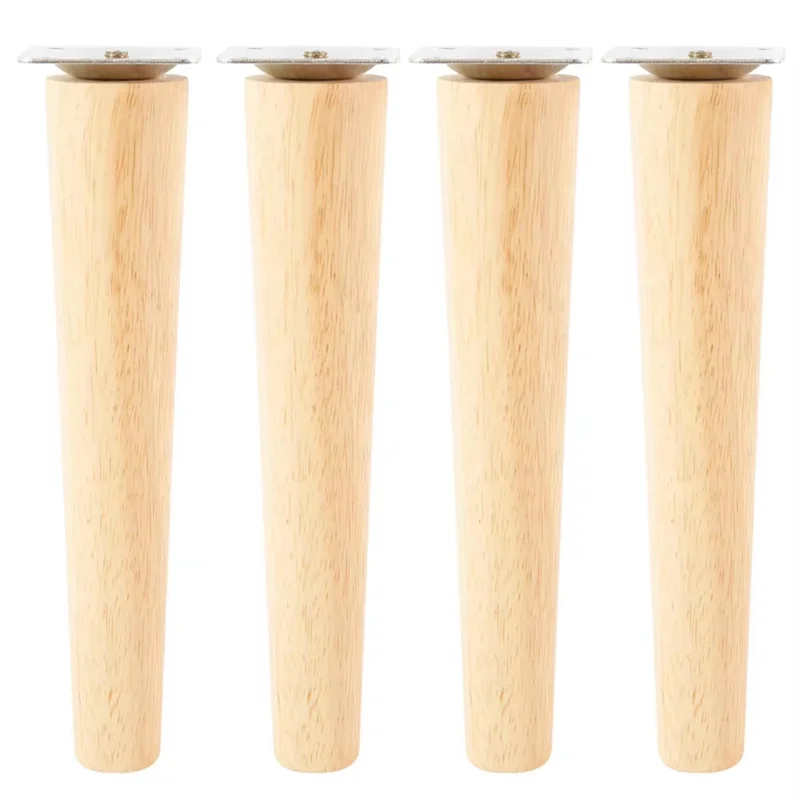 A96I-4 Pieces Furniture Legs Wood Solid Furniture Straight Table Legs Non-Slip Chair Legs Replacement Accessories