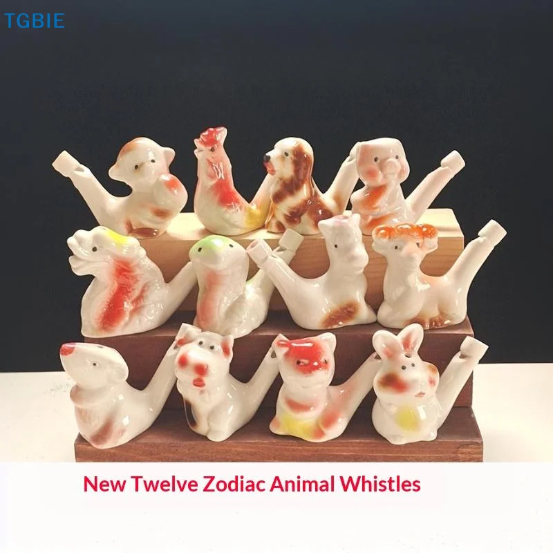 [TL]Chinese Zodiac Ceramic Water Whistle Creative Musical Toy for Kids Eco-friendly Safe Material Children Birthday Party Gift