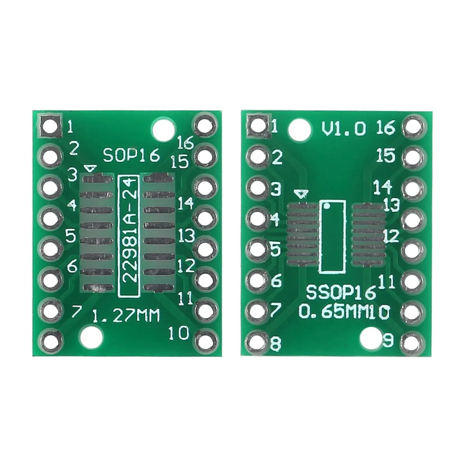 SOP16 SSOP16 TSSOP16 to DIP16 PCB Pinboard SMD to DIP Adapter PCB Proto Board 0.65mm/1.27mm to 2.54mm DIP Pin Pitch PCB Board