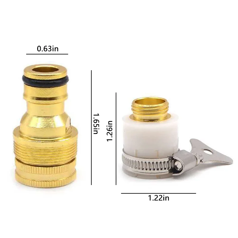 3-in-1 Universal Tap Adapter Brass Water Hose Quick Connector Multi-size Fitting for Kitchen Bathroom Washing Machine Tap