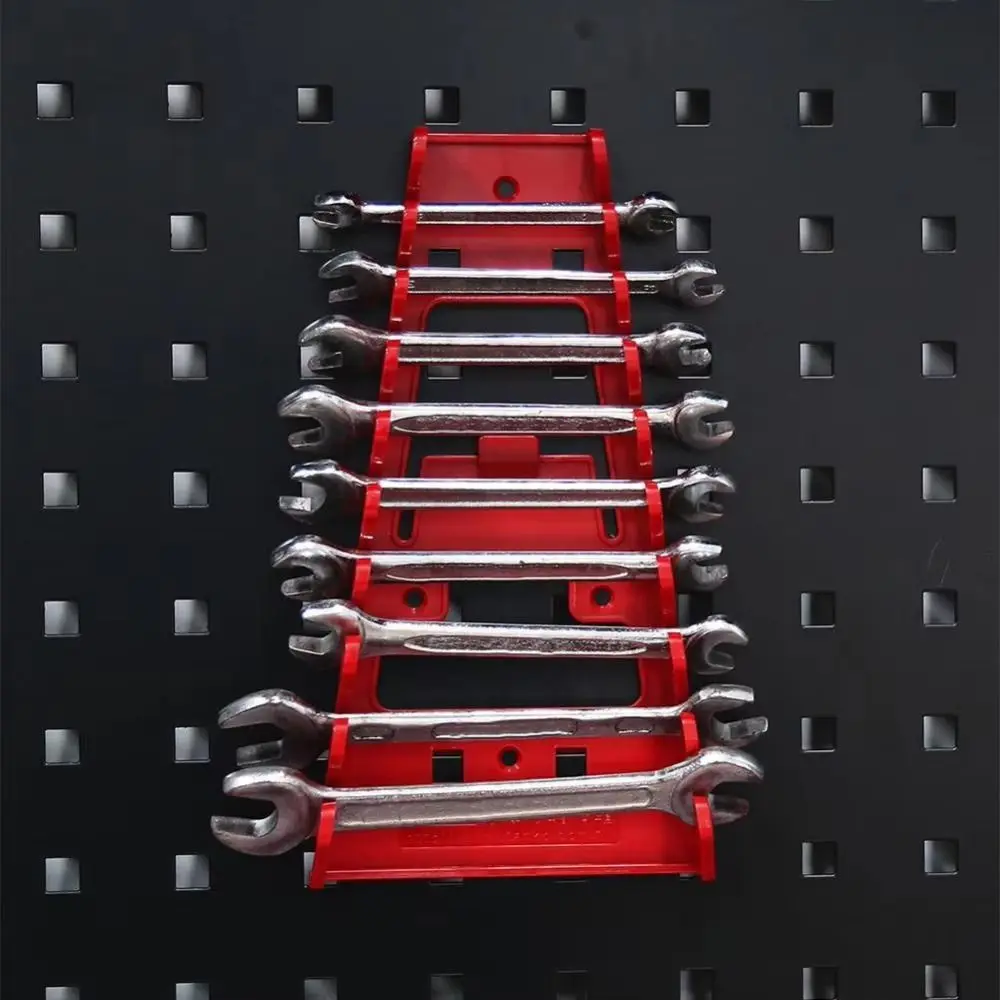 Plastic Tool Rack Wrench Holder Organizer Wall Mounted Tray Rack Workshop Storage Tools Cabinet Sorter Standard Spanner Holders
